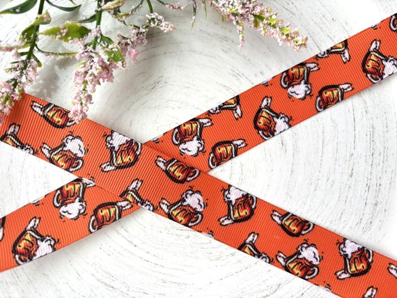Beer Grosgrain Ribbon, Diaper Cake Ribbon, Summer Beer Ribbon || 3 Yards of Ribbon - 1" (25mm)