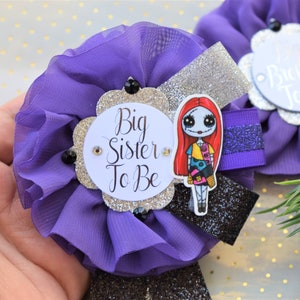 NMBC Baby Shower, Halloween Baby Shower, Big Sister Purple Flower Sash, Big Brother, Mommy To Be, Daddy To Be