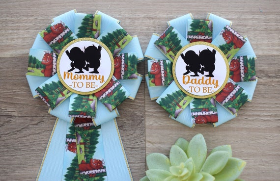 Wild One Monster Baby Shower, Monster Mommy To Be Ribbon Pin, Daddy To Be Pin, Parent's To Be Pin, Custom