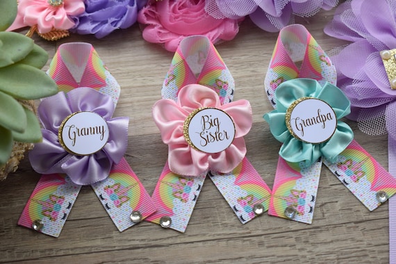 Unicorn Baby Shower, Unicorn Maternity Sash, Unicorn Mommy To Be Ribbon, Daddy To Be Pin, Purple Aqua Pink Sash, Unicorn Baby Shower