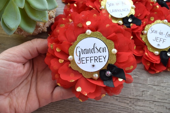 Red Black Gold Baby Shower, Red Gold Family Pin, Baby Shower Mommy To Be Pin, Red Black Gold Daddy To Be Pin, Red Gold Shower, Custom Pin