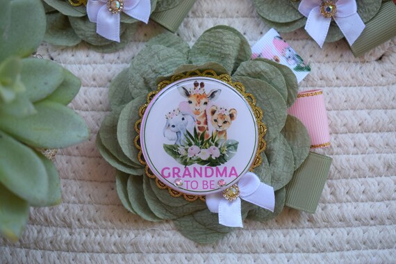 Girl Safari Baby Shower, Safari Jungle Flower Corsage Pin Set, Family Safari Pin, Safari Flower, Safari Corsage Pin, Safari Shower, Custom