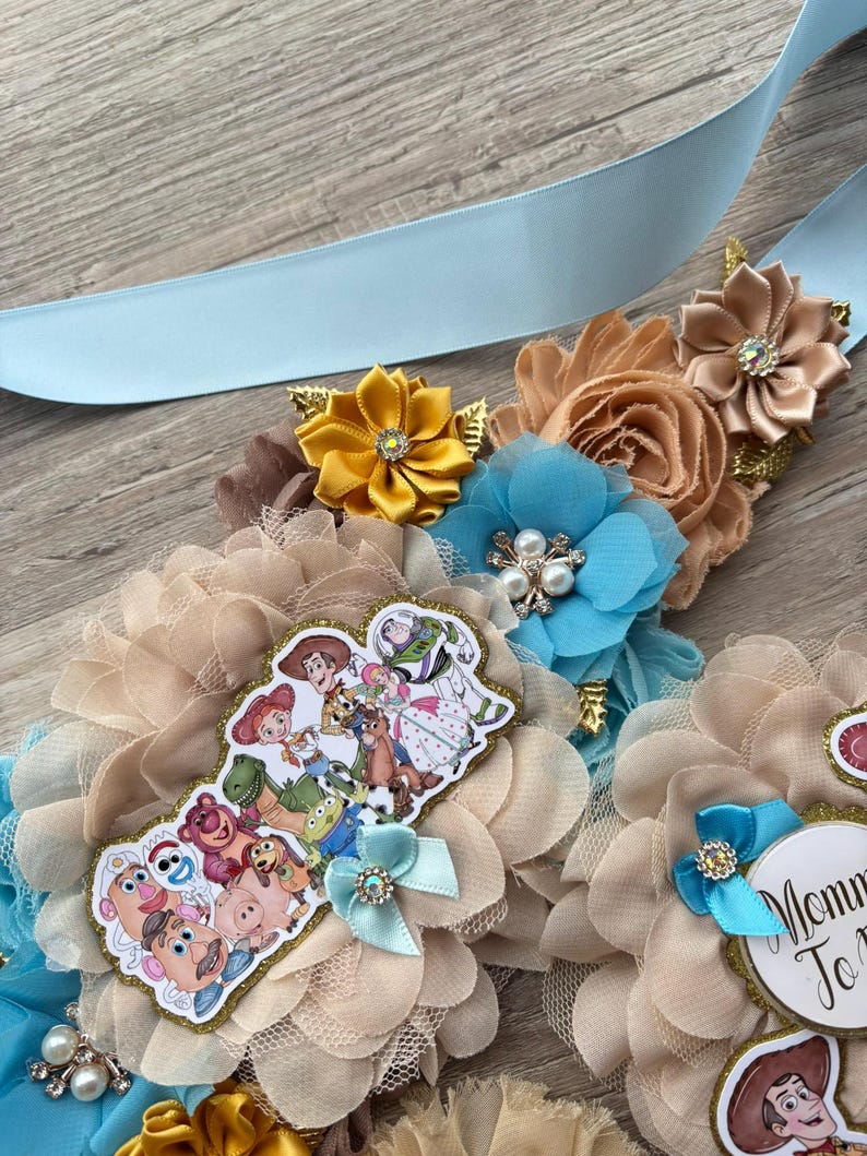 Cowboy Sheriff Woody Baby Shower, Maternity Sash, Mommy To Be Pin, Daddy To Be Pin, Custom Baby Shower Set bild 7