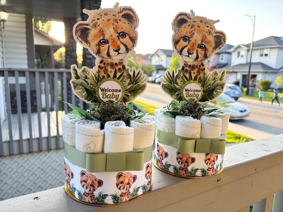 Tiger Mini Diaper Cake Baby Shower, Baby Shower Gift, Table Centerpiece Decorations, New Mom Gift, Room Nursery Decor, Custom Order Welcome