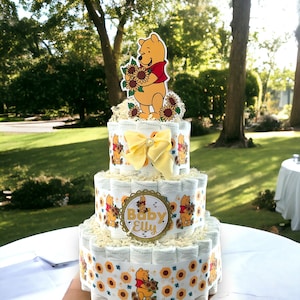 Sunflower Classic Diaper Cake Baby Shower, Diaper Cake Centerpieces Decor, Sunflower Room Nursery Decor, New Mom Gifts