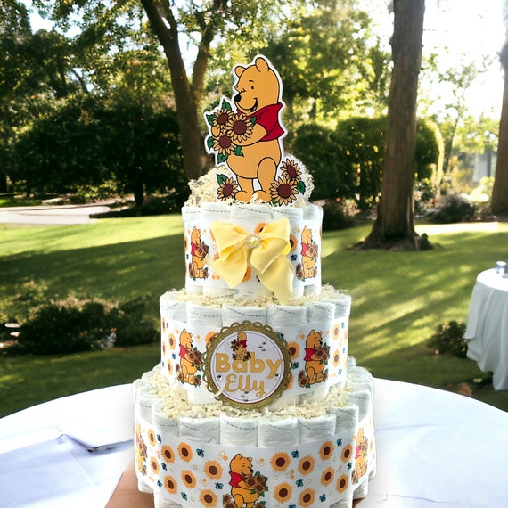 Sunflower Classic Diaper Cake Baby Shower, Diaper Cake Centerpieces Decor, Sunflower Room Nursery Decor, New Mom Gifts