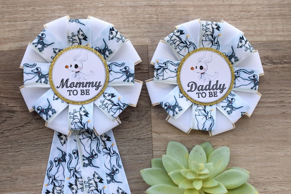 Halloween Baby Shower, Jack Baby Shower, Mommy To Be Ribbon Pin, Daddy To Be Badge Pin