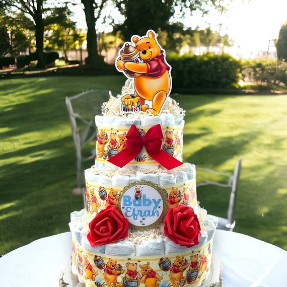 Red Classic Diaper Cake Baby Shower, Diaper Cake Centerpieces Decor, Sunflower Room Nursery Decor, New Mom Gifts