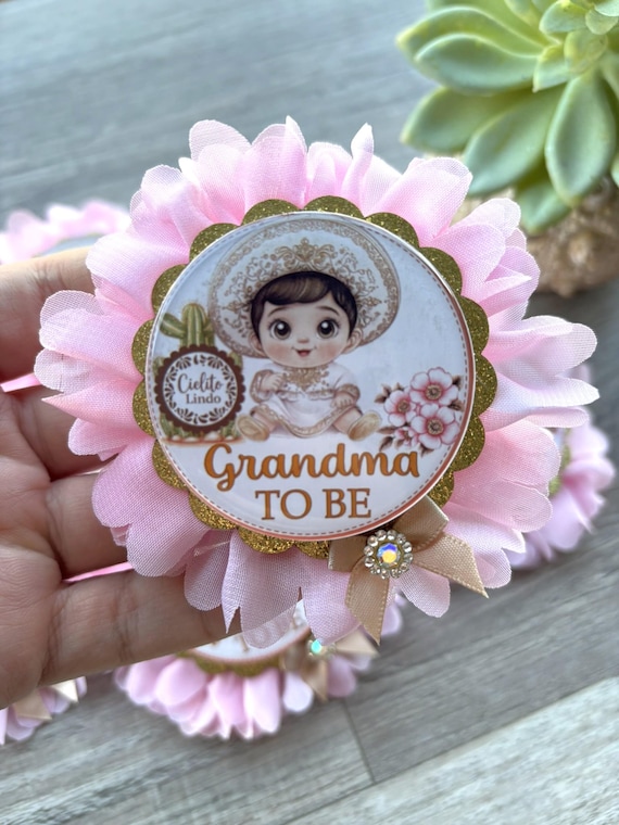 Girl Cielito Lindo Baby Shower, Maternity Sash, Pink Cielito Lindo Mommy To Be Pin, Daddy To Be Pin, Baby Shower Gift, Custom Order Welcome