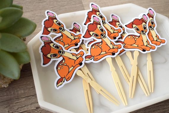 Deer Cupcake Topper, Bambi Baby Shower, Bambi Party - Set of 12
