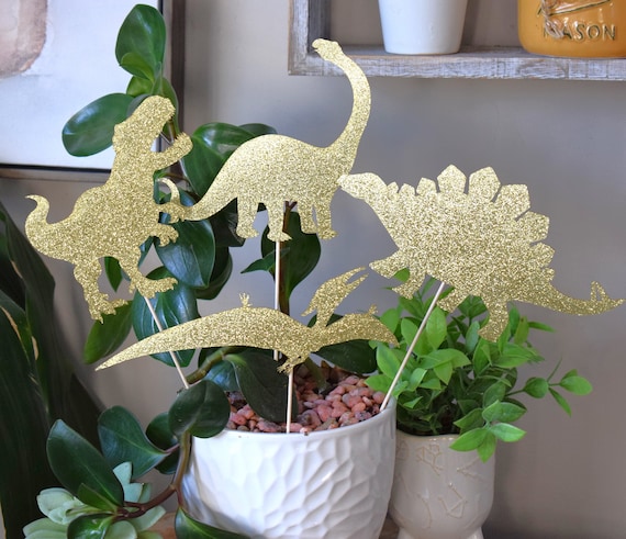 Gold Dinosaur Topper, Dinosaur Baby Shower, Dinosaur Party Decor, Baby Shower Centerpieces Decorations, Room Nursery Decor