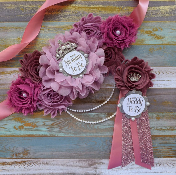 Mauve Dirty Pink Maternity Sash, Dusty Pink Maternity sash, Mauve Pink belly sash, Girl Sash Band, Old Pink Baby Shower sash, Custom Sash