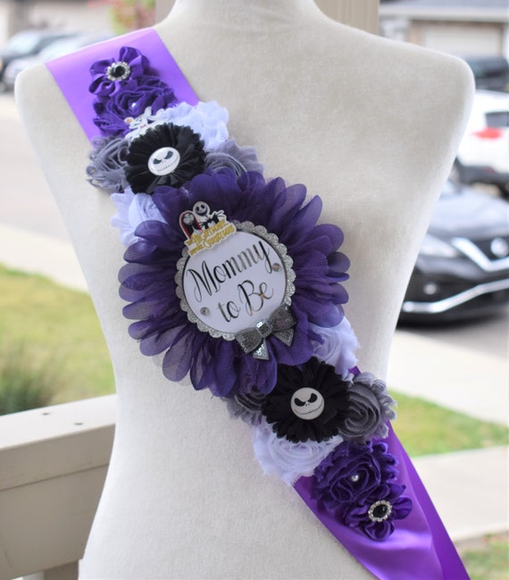 NMBC Shoulder Sash Baby Shower, Halloween Baby Shower, Purple Shoulder Sash, Daddy To Be Pin
