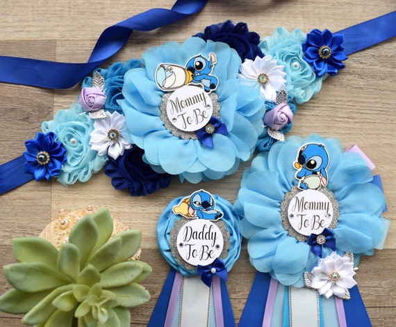 Blue Boy Baby Shower, Royal Lavender Blue Mommy to Be Ribbon, Daddy To Be Pin, Baby Shower Gift, Custom Sash