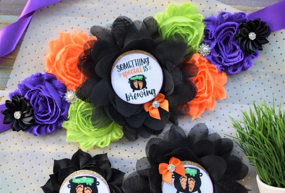 A Baby is Brewing Baby Shower, Halloween Baby Shower, A Baby is Brewing Mommy To Be, Green Orange Purple Black, A Baby is Brewing, Custom