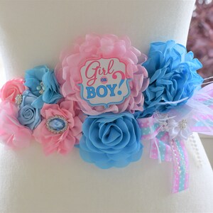 Gender Reveal Maternity Sash, Blue and pink Maternity Sash, Gender Reveal belly sash, Baby shower, Maternity sash for gender reveal, Custom