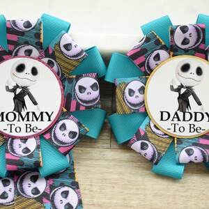 Halloween Baby Shower, Jack Baby Shower, Mommy To Be Ribbon Pin, Daddy To Be Badge Pin
