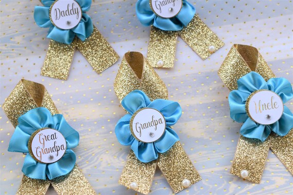 Blue Gold Baby Shower, Royal Prince Family Pin, Blue Gold Baby Shower, Gold Family & Guest Pin, Blue Prince Baby Shower, Custom Guest Pin