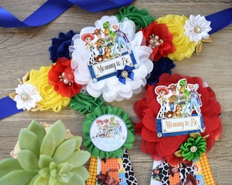 Cowboy Baby Shower, Maternity Sash, Mommy To Be Pin, Daddy To Be Pin, Custom Baby Shower Set