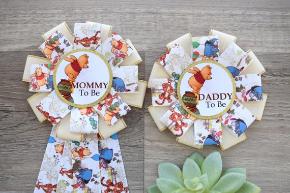 Neutral Baby Shower, Mommy To Be Ribbon, Daddy To Be Pin, Parent's To Be Pins