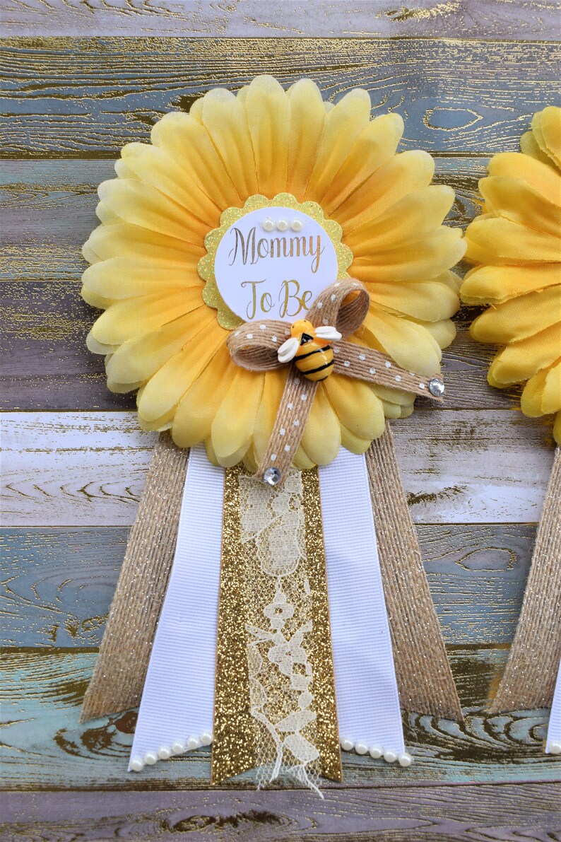 Sunflower Bumble Bee Baby Shower Rustic Yellow Flower Sash | Etsy