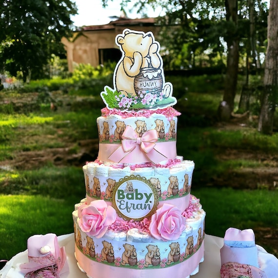 Girl Classic Winnie The Pooh Diaper Cake Baby Shower, Diaper Cake Centerpieces Decor, Winnie The Pooh, Room Nursery Decor, New Mom Gifts