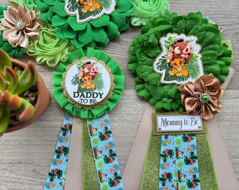 Lion King Baby Shower, Lion Maternity Sash, Lion Boy Mommy To Be Pin, Boy Daddy To Be Pin, Custom Baby Shower Set