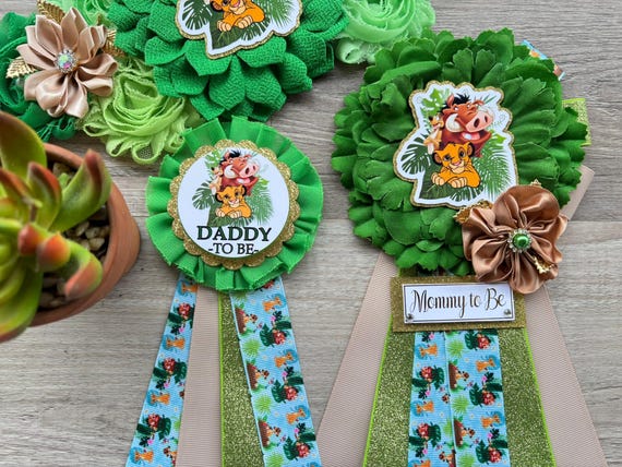 Lion King Baby Shower, Lion Maternity Sash, Lion Boy Mommy To Be Pin, Boy Daddy To Be Pin, Custom Baby Shower Set