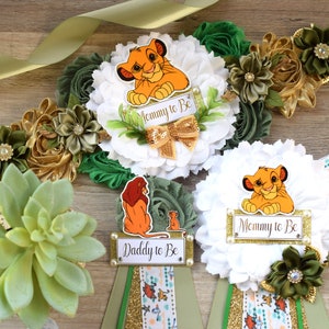 Boy Lion Baby Shower, Maternity Sash, Mommy To Be Pin, Daddy To Be Pin, Custom Baby Shower Set