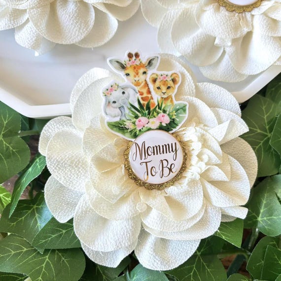 Girl Safari Baby Shower Pin, Pink Mommy To Be Pin, Daddy To Be Pin, Big Sister, Big Brother, Grandma, Grandpa, Custom Wording Available