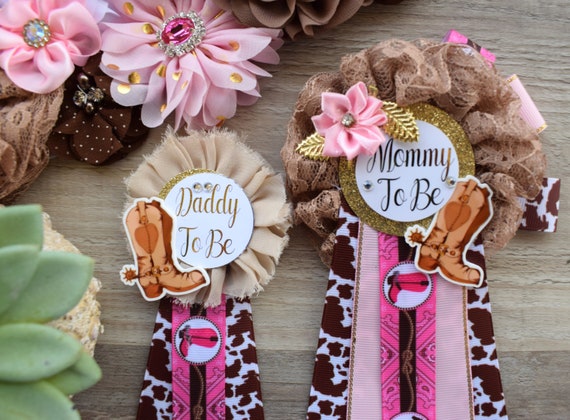 Pink Cowgirl Baby Shower, Pink Cowgirl Maternity Sash, Cowgirl Mommy and  Daddy to Be Pin, Pink Brown Flower Sash, Girl Boot Hat Corsage Pin -   Israel