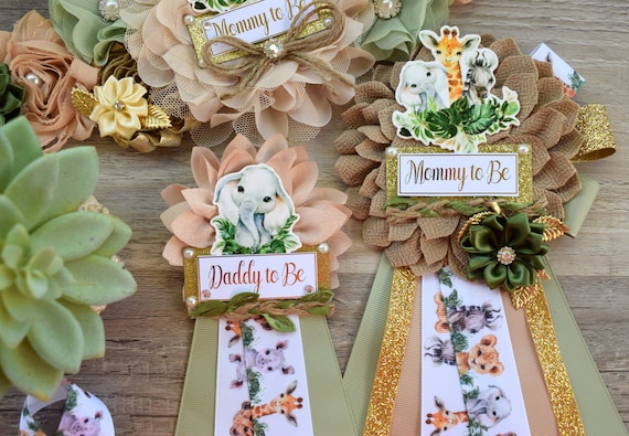 Jungle Safari Boho Baby Shower, Safari Sage Maternity Sash, Animal Mommy To Be Ribbon, Jungle Daddy To Be Pin, Greenery Shower, Custom