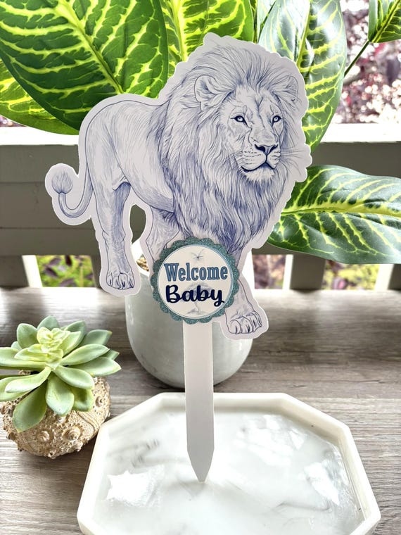 Toile Safari Baby Shower, Cake Toppers, Lion Elephant Giraffe Zebra Baby Shower Party, Table Centerpieces Decorations, New Mom Gifts