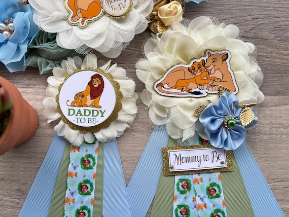 Baby Lion Baby Shower, Lion Maternity Sash, Lion Boy Mommy To Be Pin, Boy Daddy To Be Pin, Custom Baby Shower Set