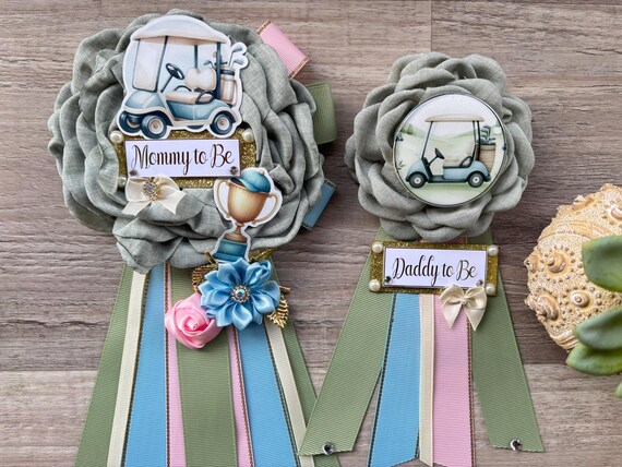 Golf Gender Reveal Corsage Pins, Sport Pink Blue Sage Green Corsage Pin, Golf Mommy To Be Pin, Sport Golf Daddy To Be Pin, Sport Baby Shower