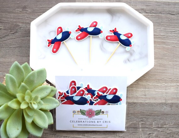 12 Airplane Cupcake, Party Cupcake, Baby Shower, Table Decorations, Girl Boy Room Nursery Decor, New Mom Gifts, Baby Shower Gift