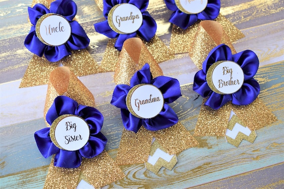 Royal Prince Baby Shower, Royal Prince Family Pin, Royal Blue Gold Baby Shower, Family & Guest Pin, Prince Baby Shower, Custom Guest Pin