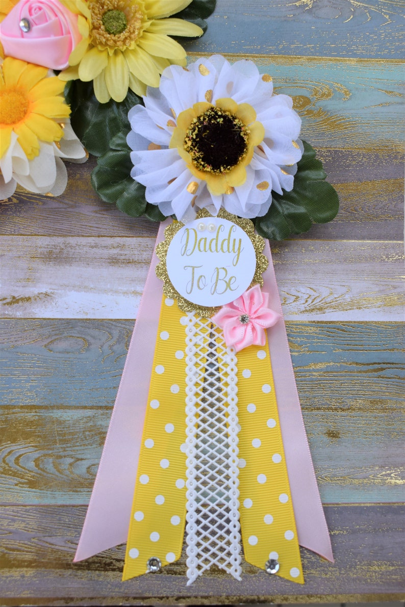 Sunflower Maternity Sash Yellow White Denim Flower Sash Etsy
