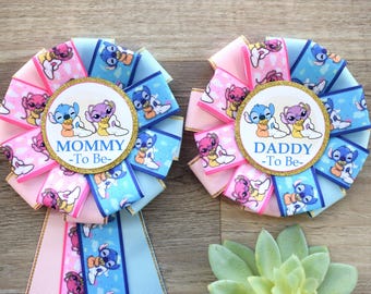 Gender Reveal Stitch Baby Shower, Pink Blue Mommy To Be Pin, Gender Reveal Daddy To Be Pin, Gender Reveal Gift, Gender Reveal Shower, Custom