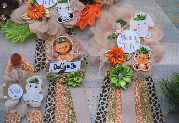 Safari Jungle Maternity Sash, Jungle Safari Pregnant Sash, Animal Flower Sash, Jungle Safari Baby Shower, Safari Flower Sash, Custom Sash