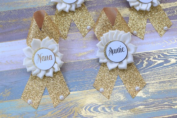 Ivory Gold Baby Shower, Ivory Royal Prince Family Pin, Ivory Gold Baby Shower, Gold Family & Guest Pin, Ivory Baby Shower, Custom Guest Pin