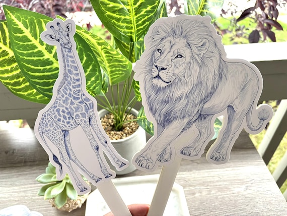 Toile Safari Baby Shower, Cake Toppers, Lion Elephant Giraffe Zebra Baby Shower Party, Table Centerpieces Decorations, New Mom Gifts