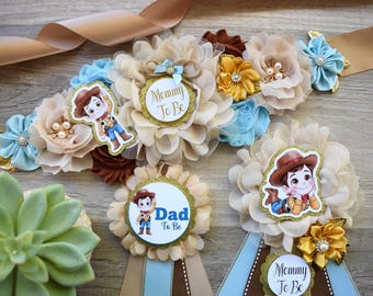 Baby Cowboy Baby Shower, Toy Story Maternity Sash, Mommy To Be Pin, Daddy To Be Pin, New Parents Gift, Welcome Custom Order