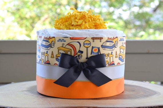 Construction Mini Diaper Cake Baby Shower, Baby Shower Centerpieces Decorations, Girls Room Nursery Decor, New Mom Gifts, Baby Shower Gift