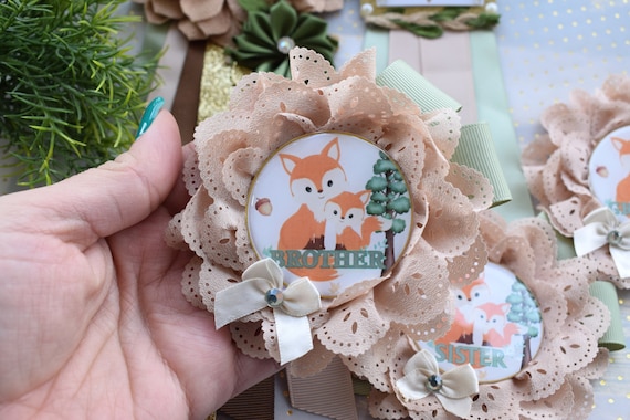 Fox Sage Woodland Baby Shower, ox Woodland Maternity Sash, Mommy To Be Pin, Fox Daddy To Be Pin, Woodland Fox Shower, Woodland Pin