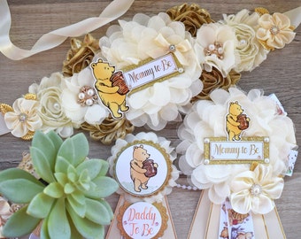 Classic Winnie The Pooh Baby Shower, Winnie the Pooh Mommy To Be Pin, Classic Winnie the Pooh, Winnie the Pooh Mommy and Daddy Pin, Custom