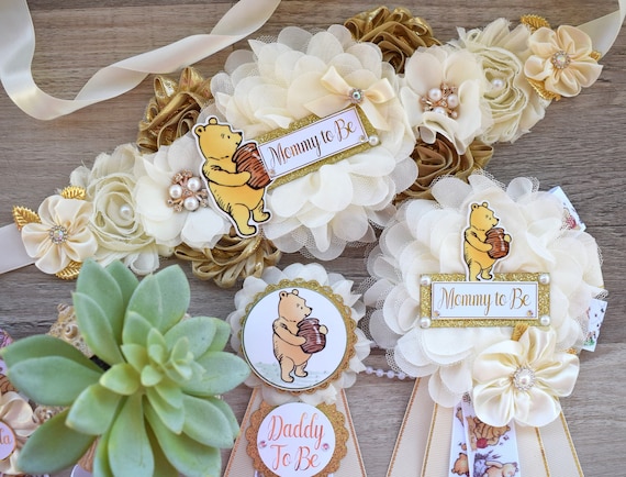Classic Winnie The Pooh Baby Shower, Winnie the Pooh Mommy To Be Pin, Classic Winnie the Pooh, Winnie the Pooh Mommy and Daddy Pin, Custom