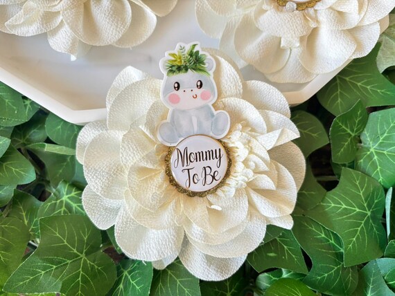 Baby Rhino Safari Baby Shower Pin, Mommy To Be Pin, Daddy To Be Pin, Big Sister, Big Brother, Grandma, Grandpa, Custom Wording Available