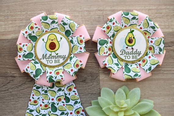 Girl Holy Guacamole Avocado Baby Shower, Maternity Sash, Pink Avocado Baby Shower, Mommy To Be Ribbon Pin, Daddy To Be Badge Pin, Family Pin