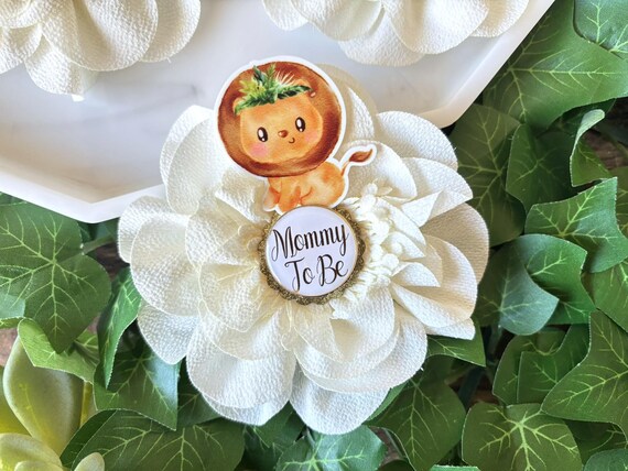 Baby Lion Safari Baby Shower Pin, Mommy To Be Pin, Daddy To Be Pin, Big Sister, Big Brother, Grandma, Grandpa, Custom Wording Available